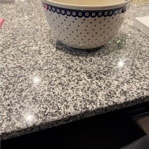 Ceramic Mixing Bowl in White and Navy Polka Dot